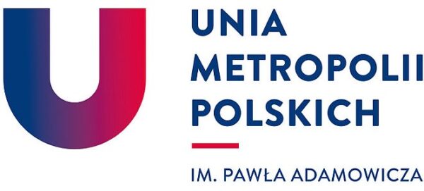 logo firmy Logotyp Unii Metropolii Polskich, partnera Climate&Strategy na rzecz działań ekologicznych, aby zredukować ślad węglowy oraz emisje CO2 współpracującej z Fundacją Climate&Strategy